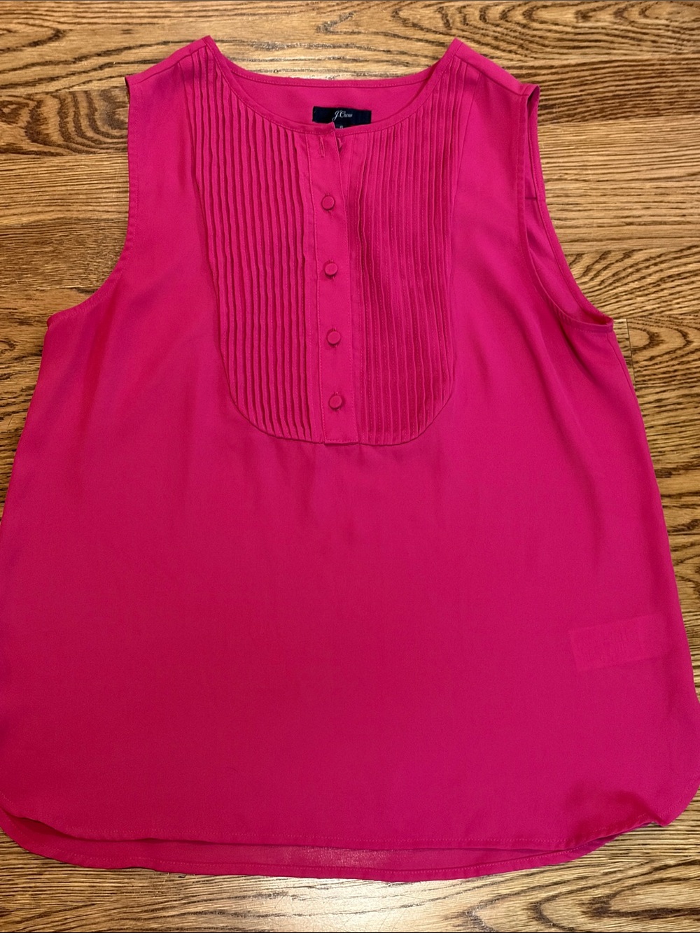 J. Crew Hot Pink Pintuck Sleeveless Camisole
